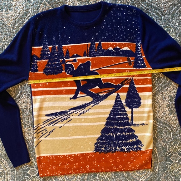 Vintage 60s/70s Novelty Skier Sweater, Size Medium - Picture 3 of 7